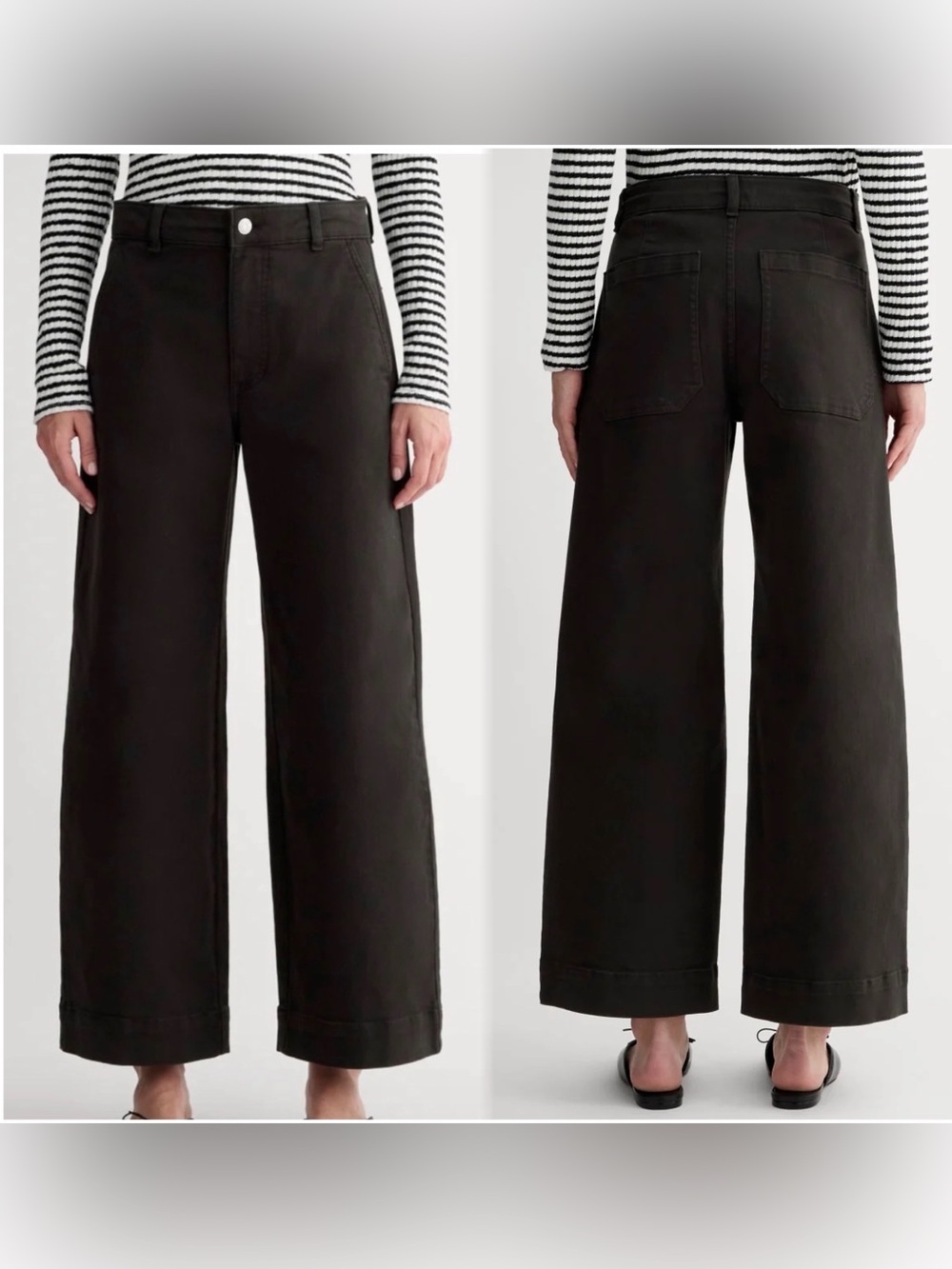 Everlane The Utility Wide Leg High-Rise Pants - Black